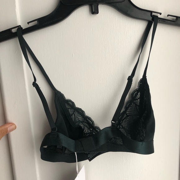 Emerald Green Bralette with lace - Picture 3 of 4